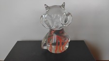1 GLASFIGUR  EULENFORM  MASSIV  MIT INNENLEBEN  HANDARBEIT  SELTEN  SAMMLUNG OWL