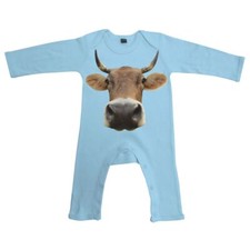 Baby Body Strampler lang Sprüche Lustiges Kuh Motiv Rind alm muh landwirt bauern