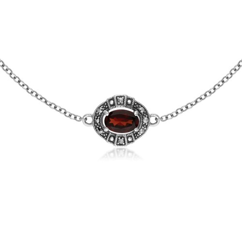 Art oval granat - &, markasit