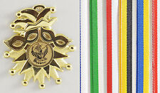 Faschingsorden / Karnevalsorden Medaille Metall goldfarben mit Emblem und Band 