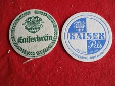 Rott am Inn 2 kleine, verschiedene BIerdeckel der Brauerei Kaiser  X 1970