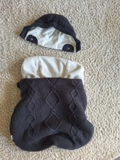 Vertbaudet Fußsack Auto Sitz Schale MaxiCosi Strick Anthrazit Baby