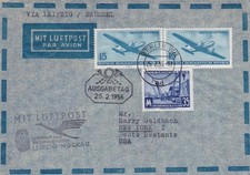 DDR , Lufthansa , 1956 , Berlin - Leipzig - New York , MiF