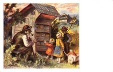 Bienen, Bienenhaus, Mann, Kinder, ca. 30er/40er Jahre