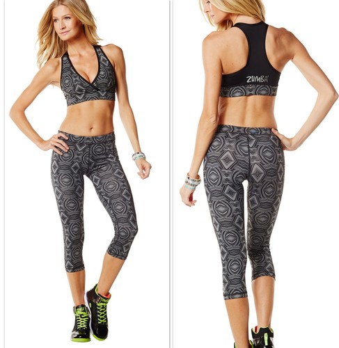 Zumba 2pc set aztec capris - aztec, w