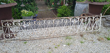1 v. 2 antikes altes Gitter Zaun geschmiedet Beeteinfassung 187x42cm weiß Shabby
