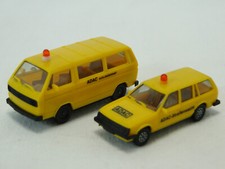 2 x Herpa ADAC VW Bus und Opel Kadett Caravan H0 1:87 