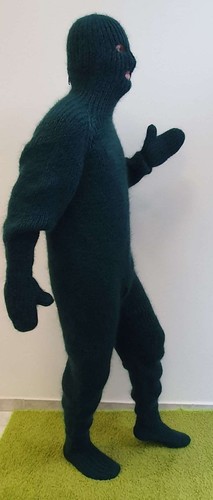 Thick green mohair catsuit