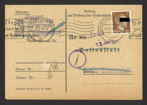 Deutsches reich 1944 postkarte - deutsches,