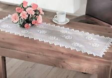 WEISSER ROSEN TISCHLÄUFER