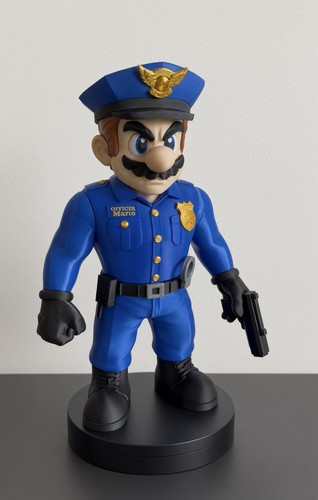 Blauer cartoon polizist mit - cartoon-polizist,