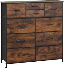 Kommode mit 10 Stoffschubladen,Kommodenschrank Sideboard,30x100x100cm 009shm