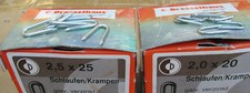50 Stück Schlaufen Krampen 1,6x16mm 2x20mm  2,5x25mm  3,8x38mm  3,4x34mm AKTION!