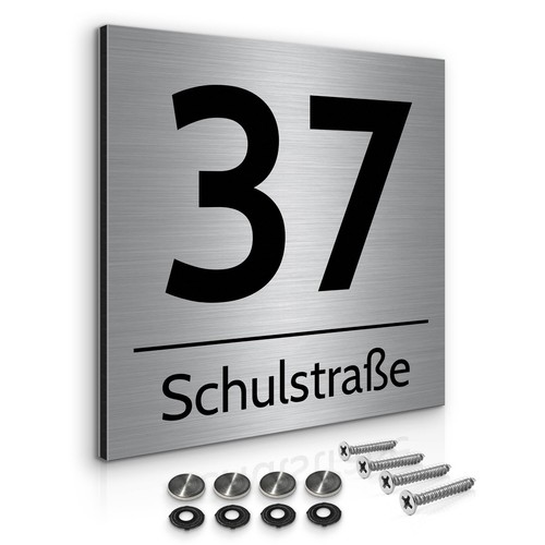 Hausnummer aus edelstahl - aus,