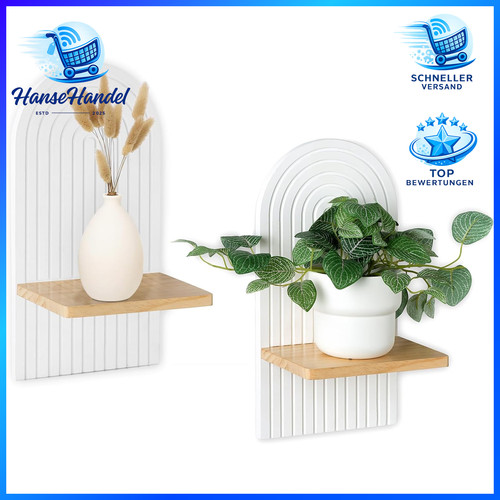 Wandregal holz boho weiß - holz,