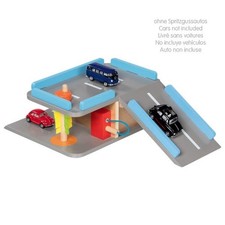 goki 53802 Parkhaus City mit Tankstelle und Waschanlage Holz