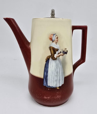 Schokoladen Mädchen Kakao Kanne Moschendorf Porzellan Kaffeekanne 20er Jahre.