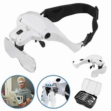 2-LED Lupenbrille Kopflupe Stirnlupe Brillenlupe Lupe 1x 1,5x 2,0x 2,5x 3,5x B2C