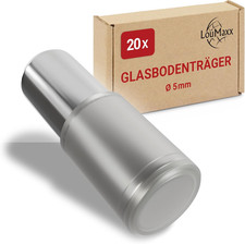 20 Stück Bodenträger 5 mm vernickelt mit Gummierung Regalbodenhalter Glasböden