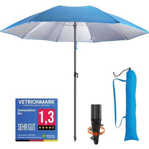 Sonnenschirm strand 180cm blau - 180cm,