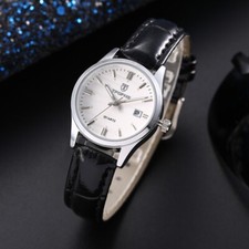 DAMEN ARMBANDUHR  LEDER DAMENUHR QUARZUHR UHR UHREN SCHMUCK ACCESSOIRS (NEU)