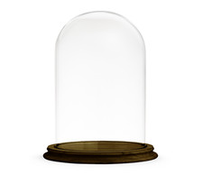 Glasglocken rund mit - , sockel