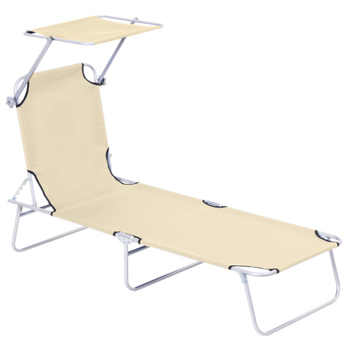 Sonnenliege metall beige - sonnenliege,