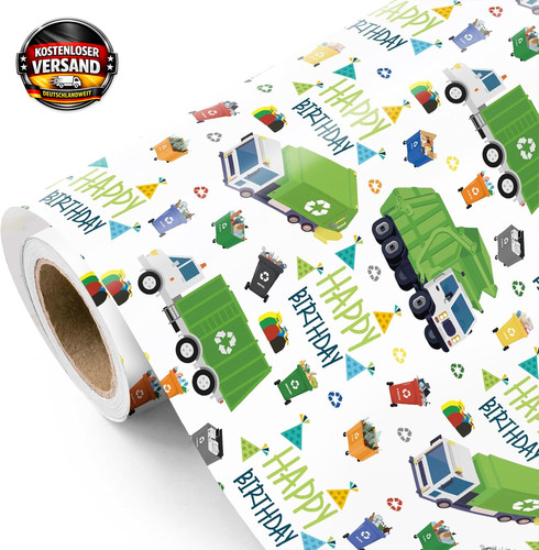 Geschenkpapier müllwagen - geschenkpapier,