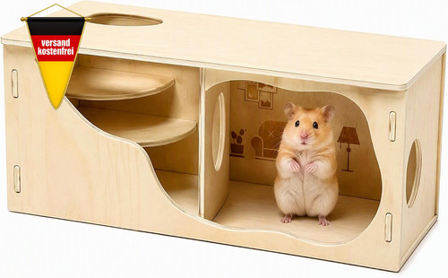 Hamster haus holz tunnel - haus, 2
