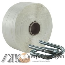 25 mm Textil Polyester Umreifung Set Umreifungsband Phosphatiert Metallklemmen