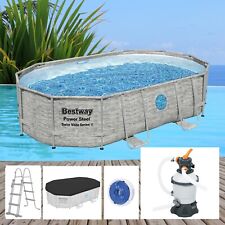 Bestway Power Steel 488x305x107cm Pool mit Sandfilteranlage und Zubehör 56946