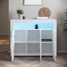 Sideboard Kommode Anrichte Highboard Weiß Hochglanz mit LED Beleuchtung Modern