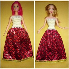 Barbie & Curvy Kleid Puppenkleidung Prinzessin Meerjungfrau Glitzer Ballkleid 71