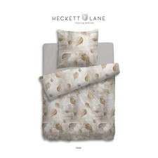 HNL Flanell Bettwäsche Set Blätter Noor Nature Beige 135x200 + 80x80 cm