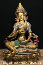 8,6" Alte Tibet Bronze Gemalt