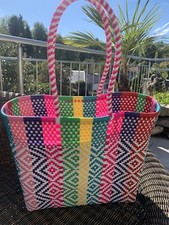 Handgefertigte Korbtasche aus Mexiko, schicker Bohostil, Toll als Strandtasche,