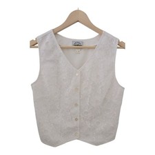 Damen Vintage Boho Weste Weiß