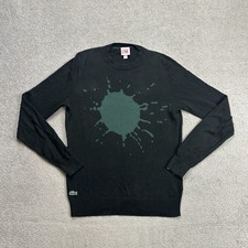 LACOSTE Herren Pullover Gr M Sweater Strickpullover Jumper Logo 10020 Schwarz