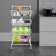 Obstkorb Küche Aufbewahrungswagen Küchenwagen mit Rädern, Gemüseregal Waschküche
