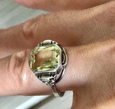 Antik Jugendstil Art Déco Edel Damen Ring Citrin? Stein Silber 830 S ~ Gr.54-56