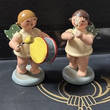 2 Erzgebirge Holzfiguren Engel