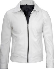 Lederjacke Herren Weiß Bomber