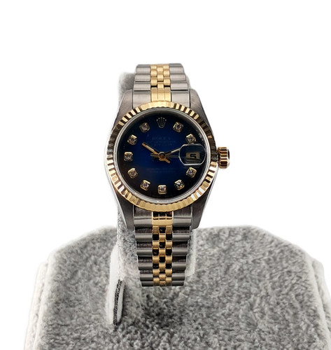 Rolex datejust vignette blue - rolex,