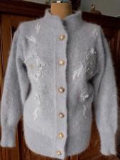 Strickjacke flauschig hellgrau
