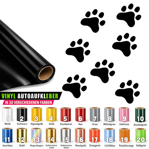 20x autoaufkleber hundepfoten - 20x,