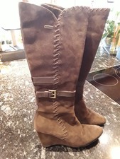 Jette Joop Stiefel braun Wildleder Gr. 38,5, Keilabsatz, neuwertig