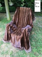 Nerz mit Blaufuchsrand Echt-Felldecke Sofaüberwurf  Bettüberwurf Tagesdecke