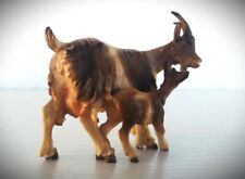 Kostner Krippenfiguren 16 cm  Ziege mit Zicklein  aus Massivolz geschnitzt