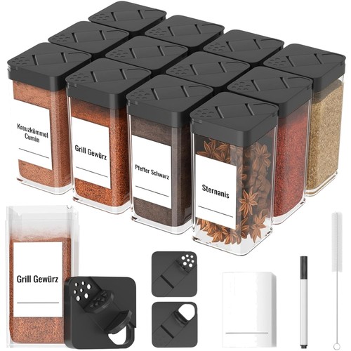 Gewürzgläser eckig set - set, mit