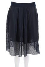 PAOLO ERRICO Falten-Rock Mesh Netz S dunkelblau